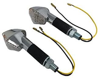 Motorrad Burchard Highway Hawk LED Blinker Set Hexagon chrom E-Prüfzeichen M10 Gewinde 12V1W (2 Stück)