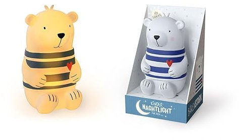 La Vida kleine Lieblinge Nachtlicht Bär bateriebetrieben für Kinder aus Kunststoff in der Größe 12,3x8,2x7,3 cm, 6253321