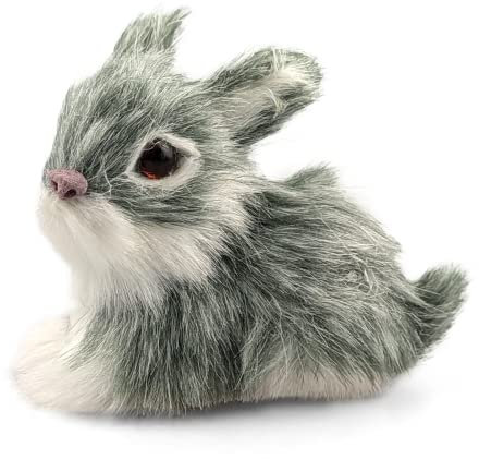 Netuno 1 Stück Oster-Kaninchen Weiß Grau Deko-Figur Oster-Hase Hausdeko Ostern Tischdeko für Ostern Frühling Osterhase Ostern Tierfiguren Spielzeug Ostergeschenk Plüschtier Kuscheltiere Ostern