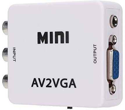 Yosoo Health Gear Videokonverter, 480P VGA zu Video Konverter Composite AV zu VGA Adapter Composite TV Set Top Box Audio Video Converter Video Adapter