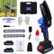 One-Hand Saw Chain Saw for Wood Working with 2X 1500mAh Lithium Battery and Fast Charger, 21V 4 inch Cordless Chainsaw with 2X Saw Blades & Cary Case, Chain Saws for Cutting Trees
