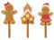 Glitzhome Holzpfähle, Lebkuchenmann, Weihnachtsdekoration, 38,1 cm hoch, Motiv: Lebkuchen, Junge und Kekshaus, Rasenschild für Weihnachten, Winter, Weg, Urlaub, Party, Hof, Dekoration, 3 Stück