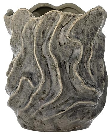 Bloomingville Soumia Deko-Vase, Grau, Steingut