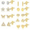 Kleine Gold Ohrstecker - Damen Ohrringe Set, 9 Paar Hypoallergenes Sterlingsilber, 14 Karat Gold Herz, Dreieck, Schmetterling, Blume Ohrstecker Set für mehrere Piercings