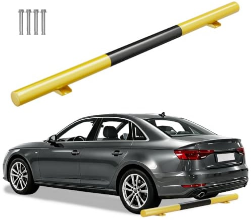 YRHome 180x13,5x9,5 cm Parkplatzsperre Garagenstopper Parkplatzbegrenzer Anfahrschutz mit Reflexstreifen Fahrzeugstopper Radstopp Parkbegrenzung Parkplatzbegrenzung für Garage Einparkhilfe