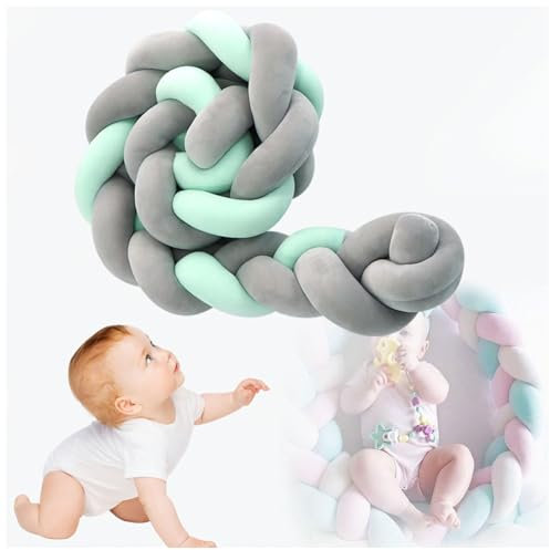 Bettschlange Geflochten FüR Babybett FüR Antikollisionskopf Babynest Geflochten Ideal Zum Verschenken Und Dekorieren,B-200CM