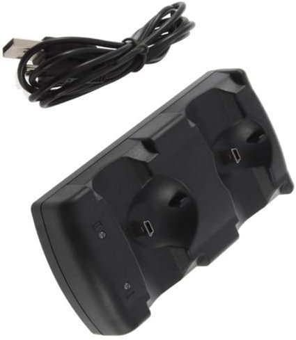 TECKEEN Charging Grip Station Dock, 2 Slot Charging for PS3 Controller/Move Controller with USB Charging Cable