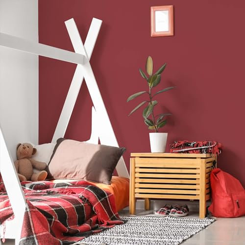 K&L Wall Art Seidenmatt Wandfarbe Rote Innenwandfarbe modern Wandschutz Anstrich 5Liter Farbe