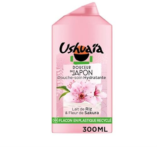 USHUAIA Sakura 300ml : Douche Douceur aux Notes Florales Exquises Rituel de Bain Relaxant | Parfum Envoûtant du Japon - Le Lot De 4