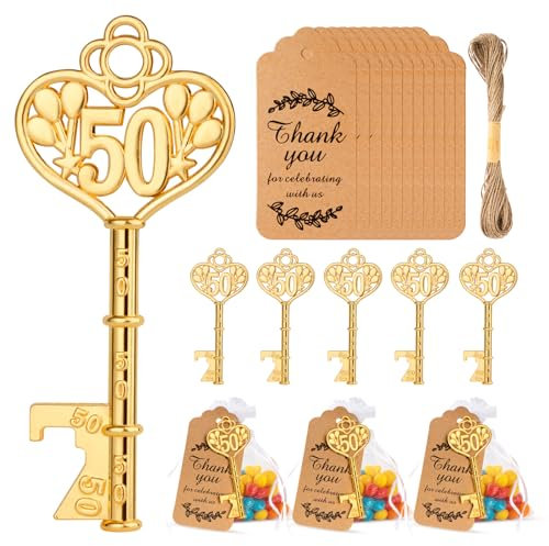 VZCBZC 50Pcs 50th Key Bottle Opener for 50th Birthday & Wedding