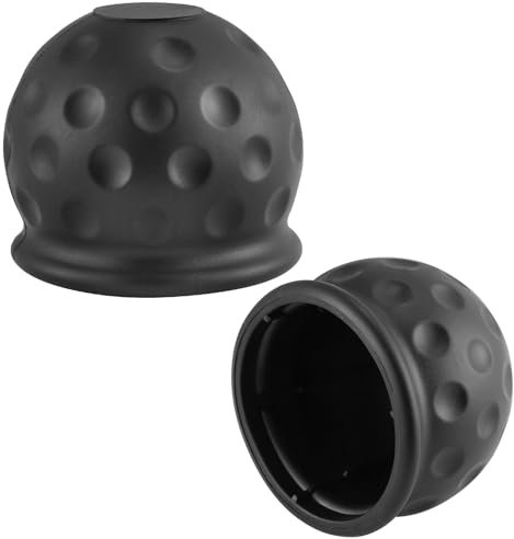 AGRISHOP 2X Anhänger Abschleppstange Ball Abdeckkappe Gummi Schwarz Φ50mm Anhängerkupplung Abdeckung