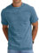 NITAGUT Men’s Distressed T-Shirts Cotton Crew Neck Vintage Tees Summer Casual Shorts Sleeves Tops,Denim Blue,XXL