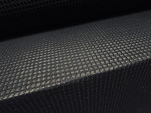 Weicher Waffeljacquard-Jersey-Stoff, Meterware, schwarz