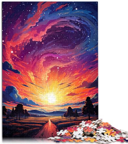Puzzle als Geschenk, magischer bunter Himmel, 1000-teiliges Puzzle, Holzpuzzle, Spielzeug, Puzzle, Lernspiele, Stressabbau-Puzzle, 1000 Teile (50 x 75 cm)