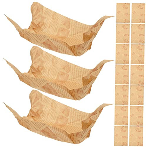Amosfun 120 Blatt Pergamentpapier Butterbrotpapier Brotverpackungspapier Sandwichpapier aus Wachs Wachspapier Pommes frittes Sandwichpapier aufbewahren Multifunktions-Pommes-Frites-Papier
