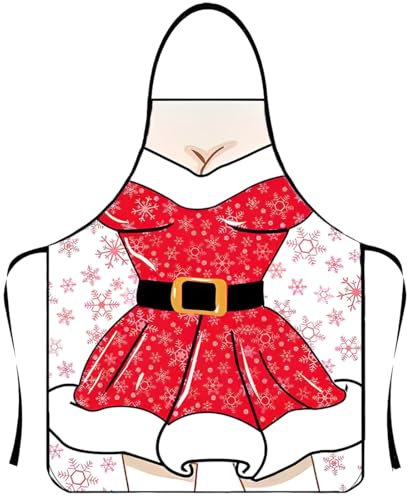 EIHI Delantal de Navidad Oktoberfest Delantal Divertido Sexy Bavarian Oktoberfest Delantal Disfraz de Mujer Barbacoa Cocinero Cocina Regalos Hombres y Mujeres