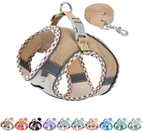 AIITLE Liten hundsele – lätt nät-steg-in-väst för valp, reflekterande och | Inget dragande steg-i-väst, lätt nät, reflekterande design med High-Stick Magic Tape, utomhusbruk för chihuahua, maltesiska