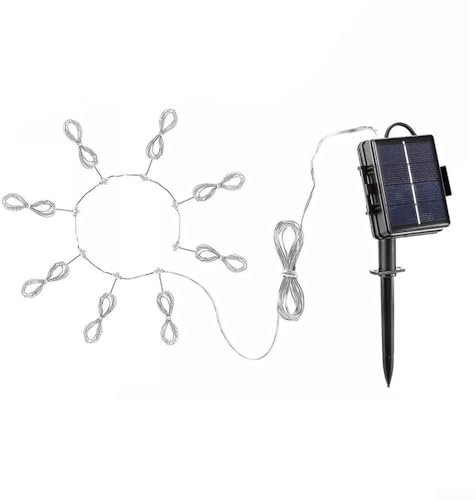 Yuanpgky Tira de luz solar para sombrilla de jardín, luces solares para sombrilla de jardín, 104 luces LED solares para decoración de jardín (color)