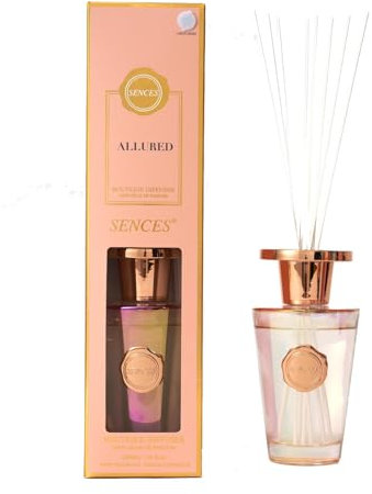 Sences 1000ml Reed Diffuser Allure with 55cm Reeds, Perfume Bottle Design, Long-Lasting Scent, Gift Boxed