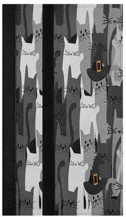 Set di 2 coperture per maniglie del frigorifero a forma di gatto, colore nero, con animali, per elettrodomestici da cucina, protezione per frigorifero, forno a microonde, forno e lavastoviglie