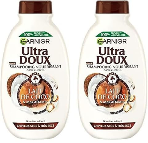 Garnier Ultra Doux Shampooing Assouplissant lait de coco 300 ml (Lot de 2)