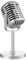 Classic Retro Microphone Prop Halloween Vintage Style Microphone Model with Stand Antique Microphone Decor Fake Microphone Speech Party Toy for Rocker Look Christmas Costume Parties (Silver)