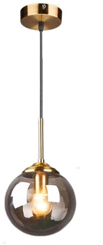 LFsem Lampenschirm für Retro Pendelleuchte – Glaskugel Ersatz Hängelampe, Lampenabdeckung für Wohn- und Esszimmer, Küche und Schlafzimmer (grau, Ersatz-Globus-Schirm)