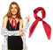 Psyqtsuary Halstuch Rot, Chiffon Halstuch Damen Quadrat Silk Scarf Vintage Seidenschal Bandana für Damen und Mädchen, 68 × 68 cm