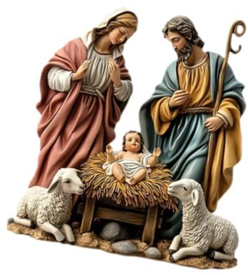 Harilla Figura de Belén de Navidad, Adorno de Nacimiento de Jesús, Conjunto de exhibición de Figuras de Natividad
