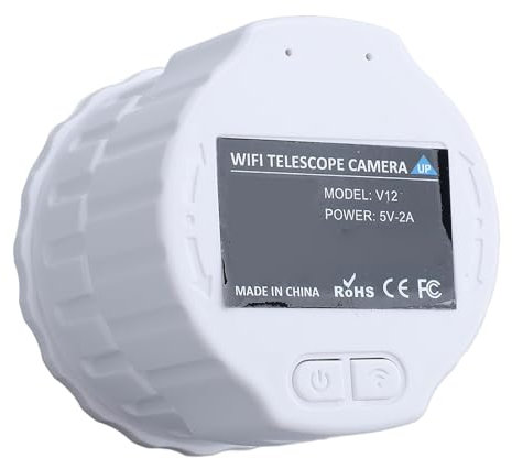 WiFi Telescope Camera, Electronic Eyepiece, 4MP 2K Electronic Telescope Eyepiece, Supports 1080P Video Recording & 1920x1080 Photos, for Astrophotography (White)