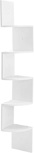 JF HOME BLISS Corner Shelf 5 Tiers Floating Shelves Wall Mount Corner Shelves Wall Organizer for Bedrooms Kitchen Offices and Living Rooms