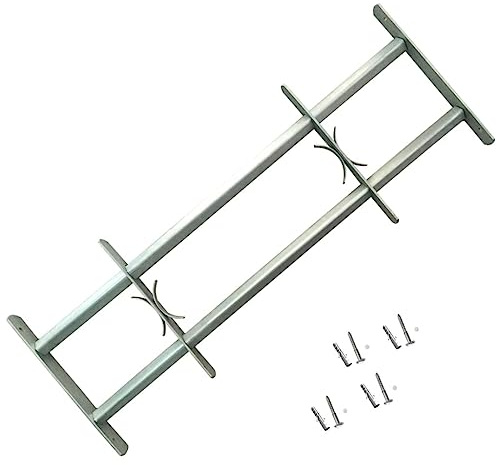 Fenstergitter, Fenstergitter, Einbruchschutz, verstellbar, 2 Stangen, 500 – 650 mm