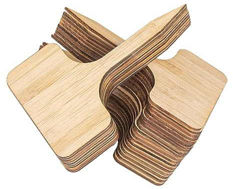 30Piezas Etiquetas de Plantas de Madera Marcadores T para Jardín Ecológicos y Duraderos Identificación y Clasificación de Plantas Adecuados para Interiores y Exteriores