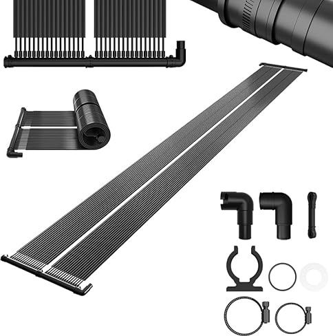 AufuN Panneau solaire de piscine 600 x 70 cm, chauffage solaire pour piscine et piscine, plastique résistant aux UV, extensible à volonté, tapis solaire d'eau chaude pour chauffage respectueux de