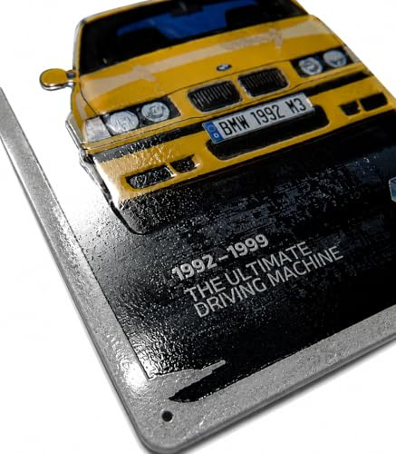 BMW Blechschild M3 E36 20x30cm Metallschild Retro Deko Schild Auto Kult Wandbild