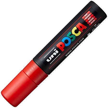 uni-ball Posca PC-17K Extra Broad Chisel Tip Marker - Red, Pack of 5