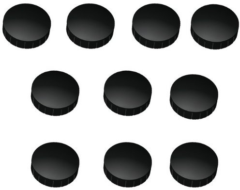 10x Magnete, Schwarz Ø 24mm, Haftmagnete für Whiteboard, Kühlschrankmagnet, Magnettafel, Magnetwand, Magnet Rund