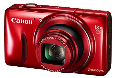 Canon PowerShot SX600 HS Digitalkamera (16 MP, 18-Fach Opt. Zoom, 7,5cm (3 Zoll) Display, Full HD, WLAN, NFC) rot