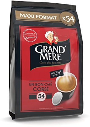 Grand-Mère Dosettes Café - Corsé - 162 Dosettes Compatibles avec les Machines Senseo (Lot de 3 X54 Dosettes)