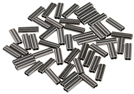 MagiDeal 50pcs Mini Copper Double Barrel Crimp Sleeves en Cuivre Résistant Pratique