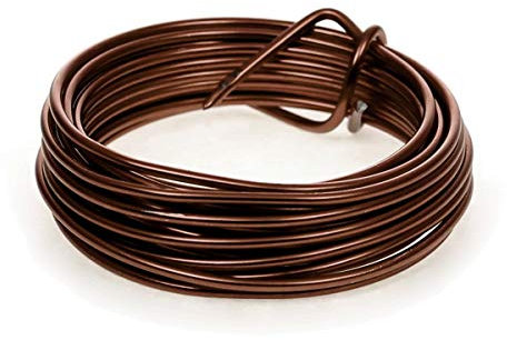 Bütic Alu Draht - Schmuckdraht - Biegedraht - Basteldraht Ø 2mm, Farbe:Braun, Länge (cm):5m