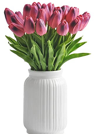 cn-Knight Künstliche Tulpen Kunstpflanze Dekoartikel Kunstblume, fühlen sich echt an, für Hochzeit, Heimdekoration, Tafelaufsatz, 30 Stück