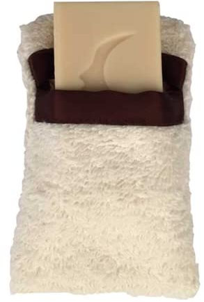 Skineco Seifen Etui aus Baumwolle | Camping Reise Zubehör | Seifendose Frottee | Creme Farbe | waschbar | Seifensäckchen | perfekt für Seife und Seifenreste zum mitnehmen | Beutel | Aufbewahrung