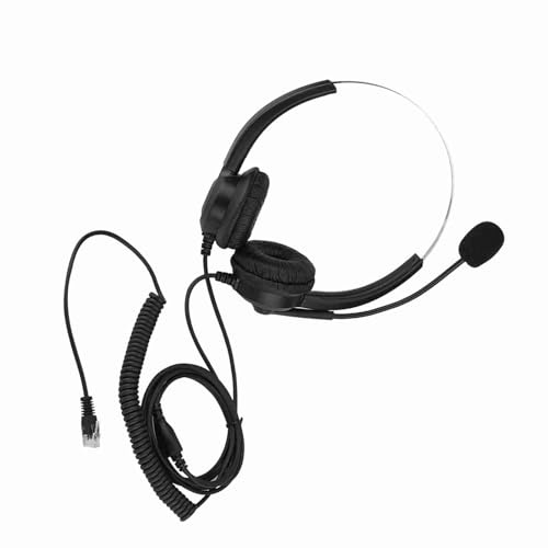 Topiky Cuffie over-ear, Cuffie con eliminazione del rumore con suono senza perdita,Cuffie telefoniche professionali con microfono, per computer, ecc(Spina di)
