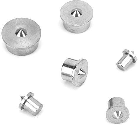 Perno di centraggio per tassello e tenone 6PCS, 4MM, 5MM, 6MM, 8MM, 10MM, perno di centraggio centrale per tassello in legno 12MM, per contrassegnare la posizione esatta del trapano