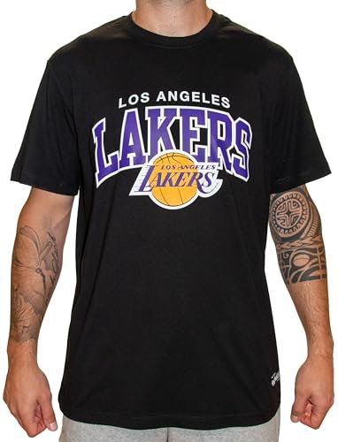 Mitchell & Ness NBA Hardwood Classics Team Arch T-Shirt - Los Angeles Lakers, Schwarz, S