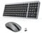 LeadsaiL, kabelloses Tastatur- und Maus-Set, 2.4 G, leise-schlank-Kombination (QWERTZ, deutsches Layout) mit 2-in-1 USB Nano Empfänger, für PC, Desktop, Laptop, Windows XP / 7 8 10, Mac, Grau