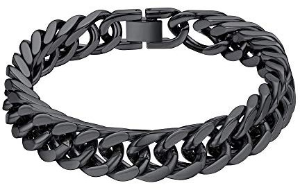 ChainsHouse herren Armbänder Edelstahl Panzerkette Armskette 23cm lang Punk Gotik Armschmuck für damen und herren