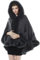 BEAUTELICATE Kunstpelz Stola Umhang Damen Poncho Cape Mit Kapuze Für Winter Hochzeit Abend Braut (Grau mit Pelzkragen,Einheitsgröße)