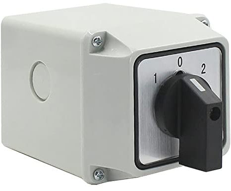 Interruptor de cambio universal, LW26-25/3 25A 380V Interruptor de cambio a prueba de agua de 3 posiciones con caja de control Caja robusta IP65 Terminales giratorios de 16 tornillos